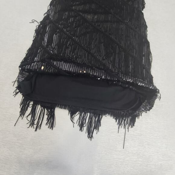 City Wear Showgirl Fringe Dress Black Size Medium Flapper Festival Concert Party - Picture 6 of 11